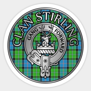 Clan Stirling Crest & Tartan Sticker